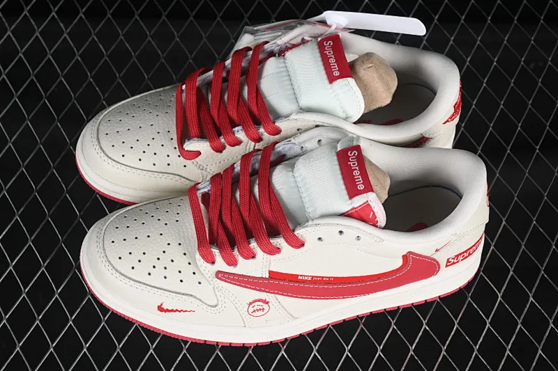 All categories Air Jordan Jordan series basketball shoes Air Jordan 1 Low High-end customized low-top sneakers Travis Scott x Fragment Design x Air Jordan 1 Low OG SP Joe 1Supreme co-branded beige double hook low-top cultural casual sneakers XS2024-006